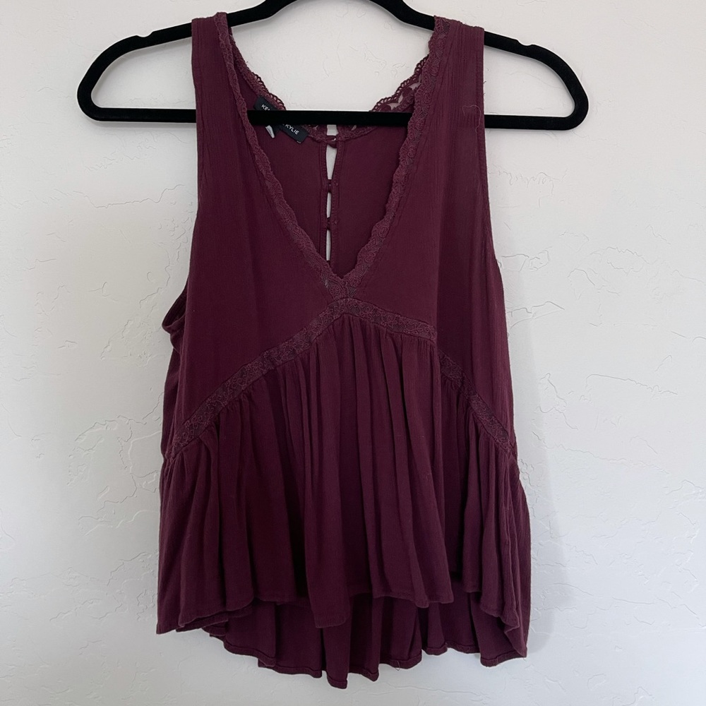 Maroon Kendall and Kylie tank top